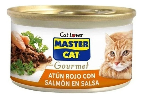 Master Cat Lata Atun Rojo Con Salmon En Salsa 85g