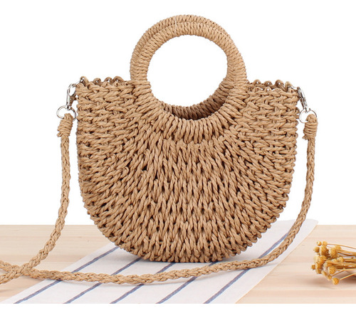 Bolso Bandolera De Playa Tejido A Mano Mujer,verano 2025
