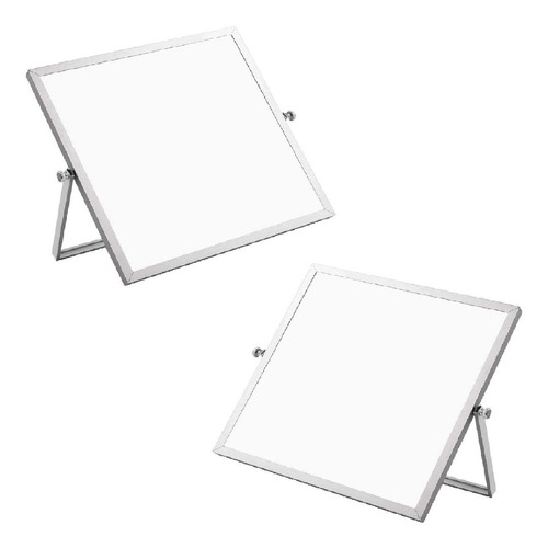 2 Lousa Magnética Quadro Branco Giratório C/ Suporte De Mesa