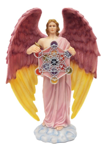 Arcangel Metatron Con Cubo - Angel Protector En Fina Resina