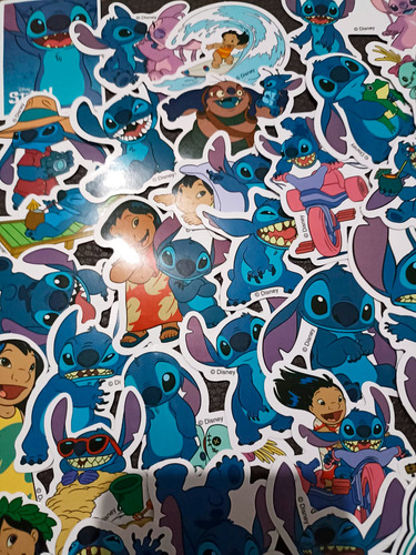 Set De 50 Stickers/calcomanías, De Lilo Y Stitch