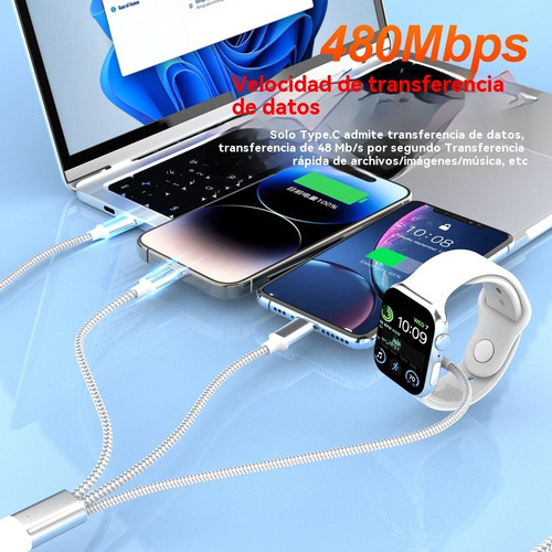 Para Cable Carga Rápida Usb C Lightning + Magnetocarga .
