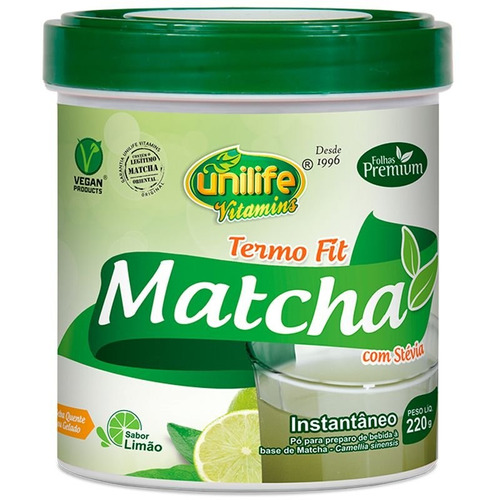 Chá Matcha Instantâneo Unilife Sabor Limão 220g