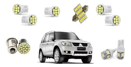 Kit Lampada Leds Pajero Tr4 Teto Placa Ré Farolete P. Malas