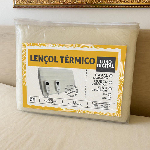 Lençol Térmico Queen 200x160cm 5 Temperaturas E Timer