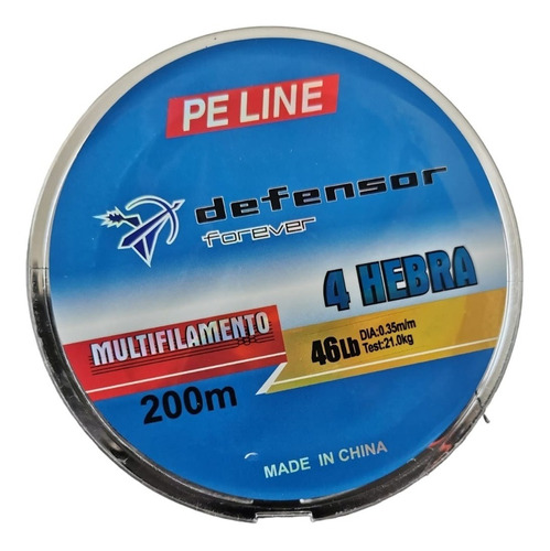 Hilo De Pesca Multifilamento Carrete  200m 4hebras 46lb