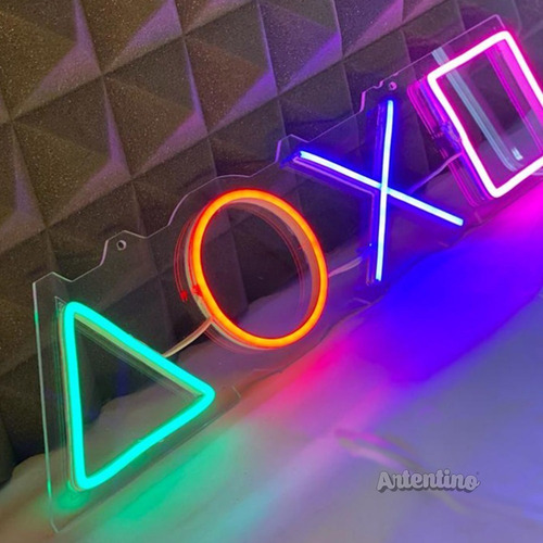 Imagen 3 de 8 de Cartel Neon Led Lampara Luz Playstation Gamer App Bluetooth