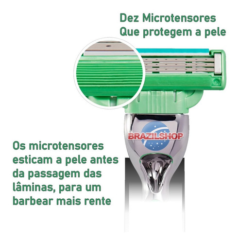 Imagem 2 de 7 de Aparelho Gillette Mach3 Sensitive E 9 Catuchos Kit Econômico