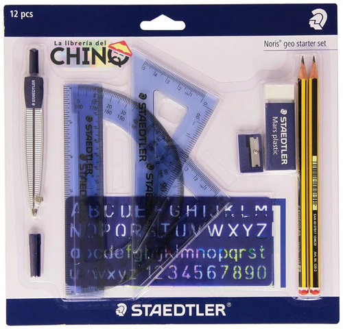 Kit De 12 Elementos De Geometria Staedtler Uso Escolar