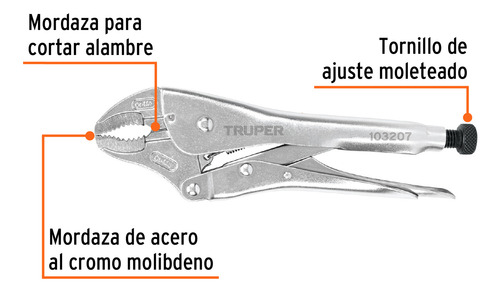 Pinza De Presion 10'' Mordaza Curva De Acero Truper / 103207
