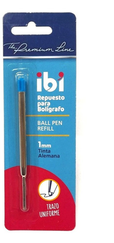 Repuesto Tanque Tipo Parker Ibi Azul Ball Pen Refill 1mm