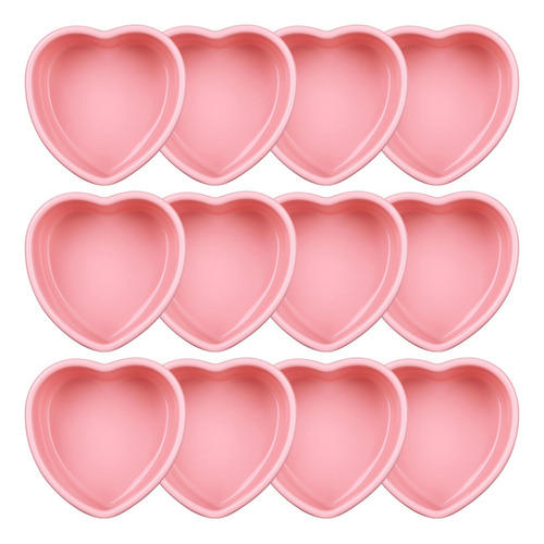 Moldes Para Tartas De Silicona Con Forma De Corazón, 12 Unid