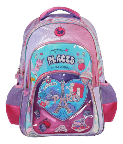 Mochila Escolar Espalda Para Niñas I Love Con Luz Led Footy