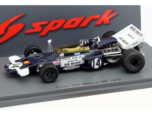 1/43 Spark Graham Hill Lotus 72c Cosworth F1 1970 Mexico Gp Azul-escuro
