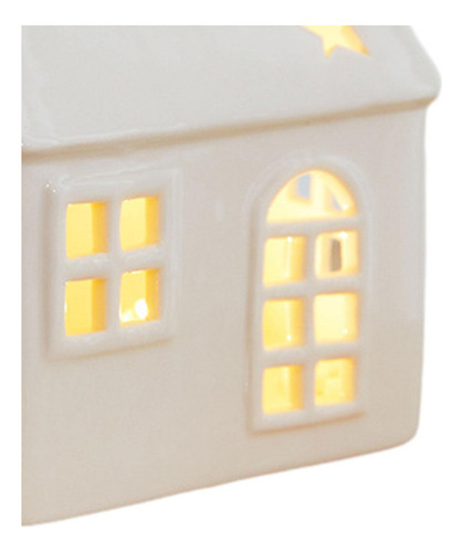 Adorno De Escritorio Iluminado De Pueblo Navideño, Estilo D
