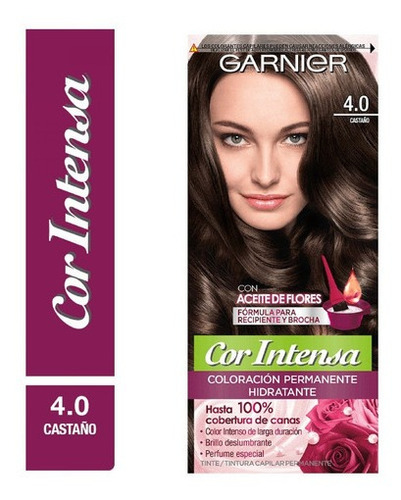 Tinte Cor Intensa Aceite de flores Kit Coloración Permnente Hidratante Garnier Cor Intensa tono 8.3 rubio claro dorado 20Vol. para cabello