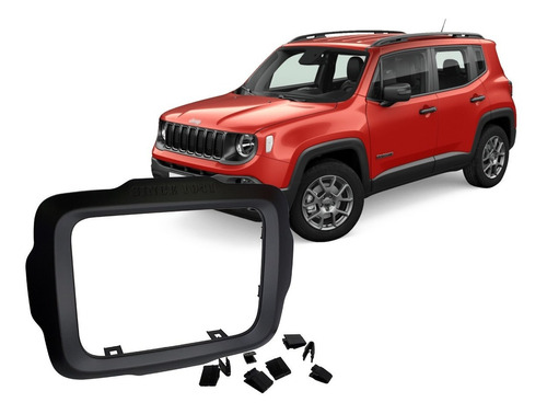 Moldura 2 Din Fiamon Jeep Renegade Pcd 2015 Em Diante Preta