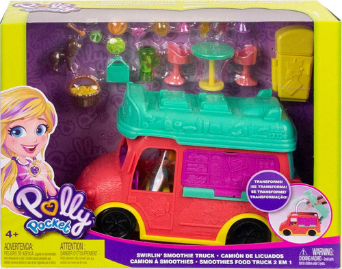Set Polly Pocket Muñeca, Cachorro Y Camión Transformable