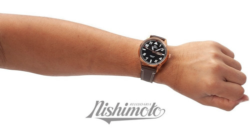 Relógio Orient Masculino Automático 469rp001 Bronze Couro