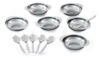 Comprar Conjunto Jogo De Tigelas Com Colheres Inox Para Sobremesa