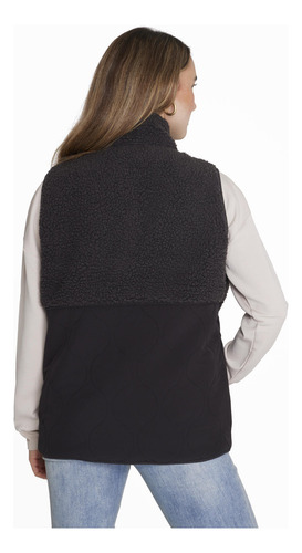 Polar Sleeveless Sherpa Negro Mujer