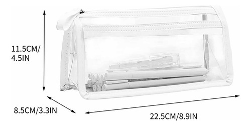 Estuche De Lápices Transparente De Doble Capa J Para Fines D