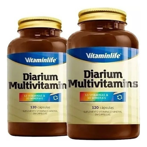 2x Diarium Multivitamins 120 Cápsulas - Vitamin Life Sabor Sem Sabor