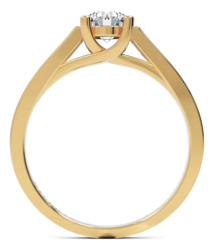 Anel De Noivado Solitário Ouro 18k Com Moissanite 50 Pontos