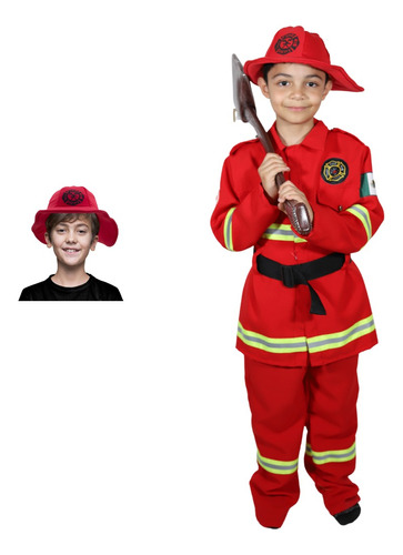 Disfraz De Bombero Rojo Infantil Niño