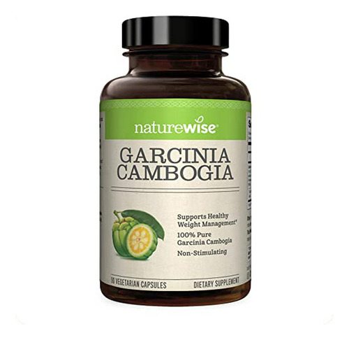 Naturewise Garcinia Cambogia (suministro De 1 Mes) Extracto Puro Al 100% De Garcinia Cambogia Concentrado Al 60% Para Control De Peso (90 Cápsulas)