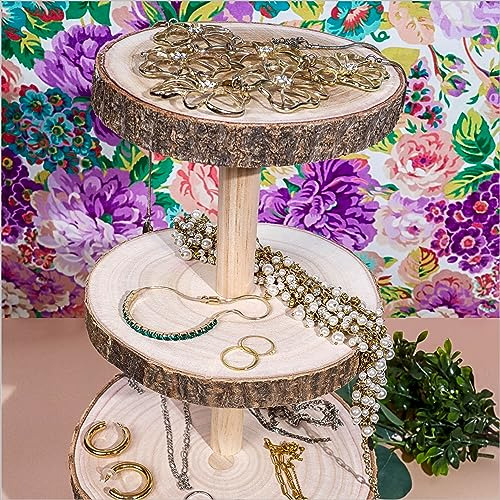 Torre De Postres Rústica De 4 Niveles Para Eventos Y Bodas