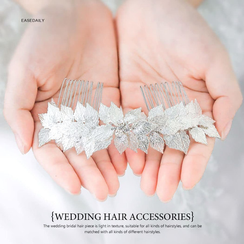 Easedaily Leaf Bride - Pente de cabelo de casamento com folha