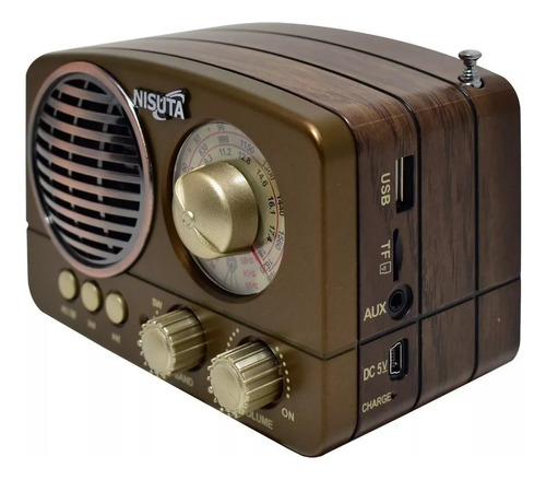 Parlante Recargable Portátil Vintage Bluetooth Usb Radio