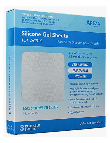 Parches De Gel De Silicona Para Cicatriz 10cmx10cm Reusables
