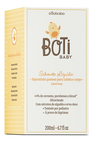 Boti Baby Sabonete Líquido Corpo E Cabelo 200ml