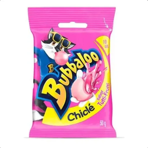 Chiclete Sabor Tutti-Frutti Pacote com 50g E 10 unidades Bubbaloo