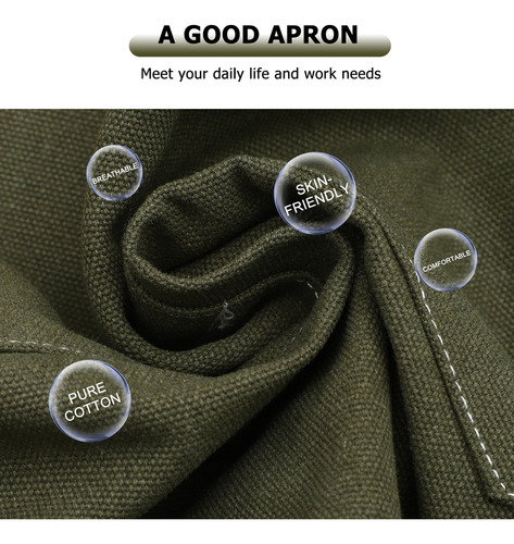 Delantal De Trabajo, Delantal De Algodón Para Hombre, Ropa D