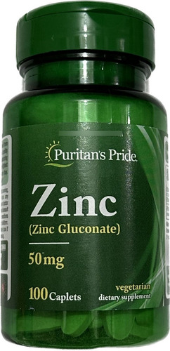 Zinc Gluconato 50 Mg 100caplets - Unidad a $459
