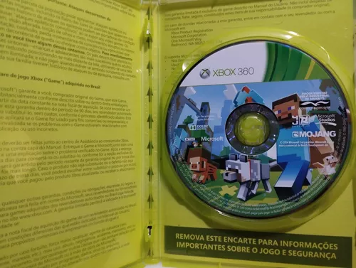 Minecraft Xbox 360 - Game Mídia Física Original - Jogo Xbox 360 Seminovo  Original Game 360 Minecraft