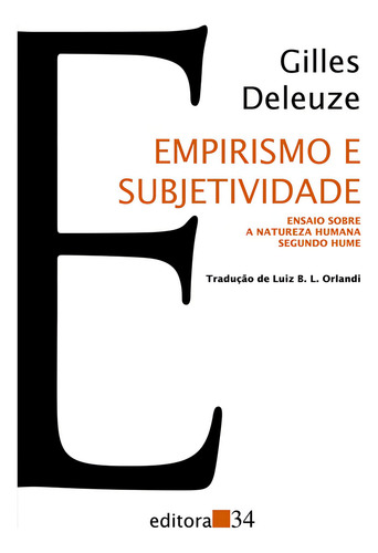 Empirismo e subjetividade, de Deleuze, Gilles. Coleção Trans Editorial Editora 34 Ltda., capa mole em português, 2012