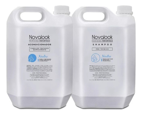 Shampoo Acondicionador Novalook Neutro Kit X5 Litros Combo 