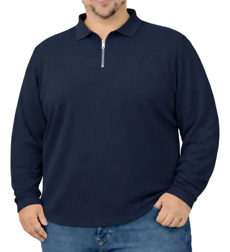 Camiseta Polo Manga Longa Plus Size G1 G2 G3 Masculina | MercadoLivre
