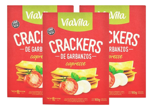 Crackers Galletas De Garbanzo Y Capresse Viavita 100g X3