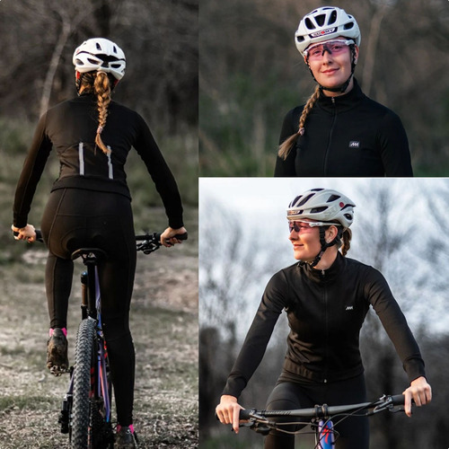 Imagen 3 de 4 de Campera Ciclismo Magenta Prw Flex Frizada