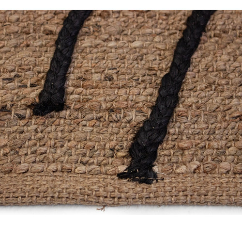 Tapete Decorativo Yute Dib Hessian 190x280 Cm Modelo Lines Ancho 190 Cm Color Marrón Claro Diseño De La Tela Lines Black Largo 280 Cm