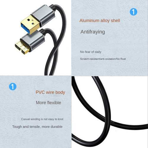 Cable Externo De Disco Duro Usb Micro-b Hdd Cable Micro-b Da