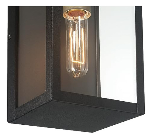 Lámpara Minimalista De Metal Y Vidrio Para Exteriores