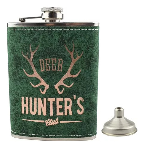 Licorera Whizkera Acero Inox 9oz Hunters +4 Copas + Embudo