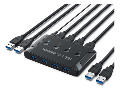 Conmutador Kvm Usb De 4 Entradas Y 4 Salidas Conmutador Usb