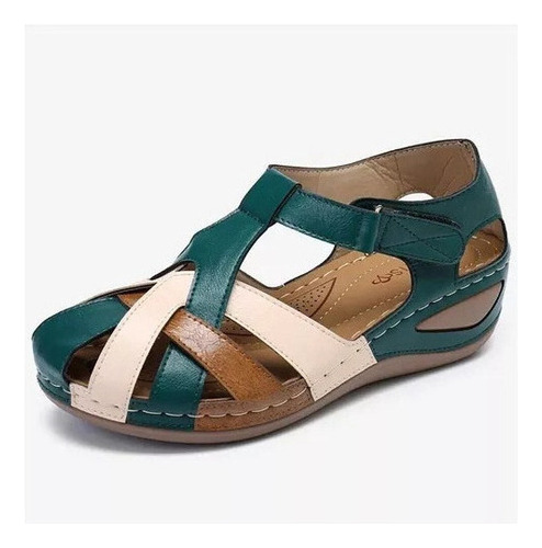 Sandalias Ortopédicas Para Mujer Zapatos Retro Punta Redonda